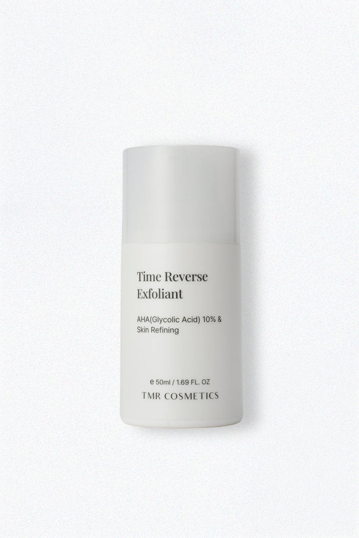 TMR Time Reverse Exfoliant, a barrier-friendly AHA and BHA chemical exfoliant formulated for mature skin and pore refinement.